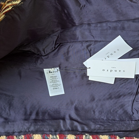 SANDRO Marianne Wool-blend Tweed Jacket Size 36 NWT - Picture 7 of 10